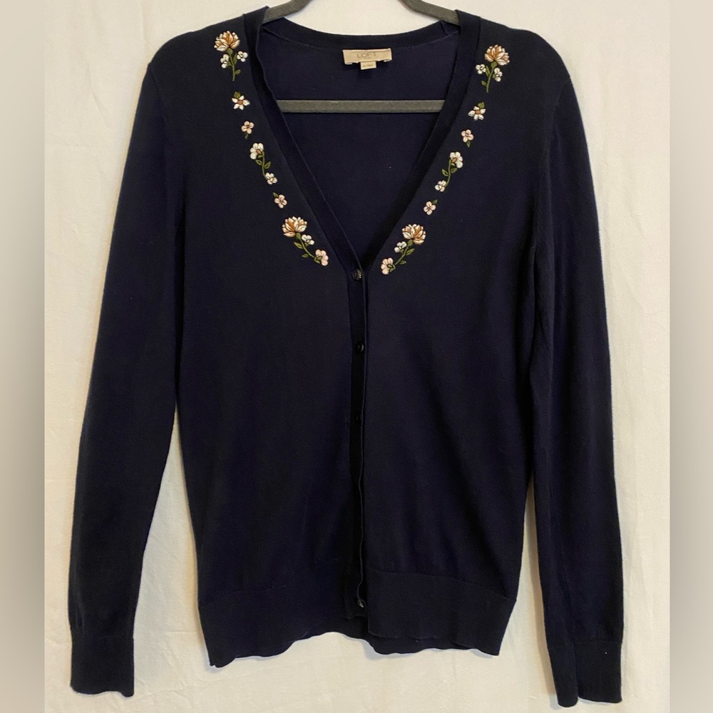 Navy Blue M Loft Outlet Cardigan